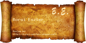 Borsi Eszter névjegykártya